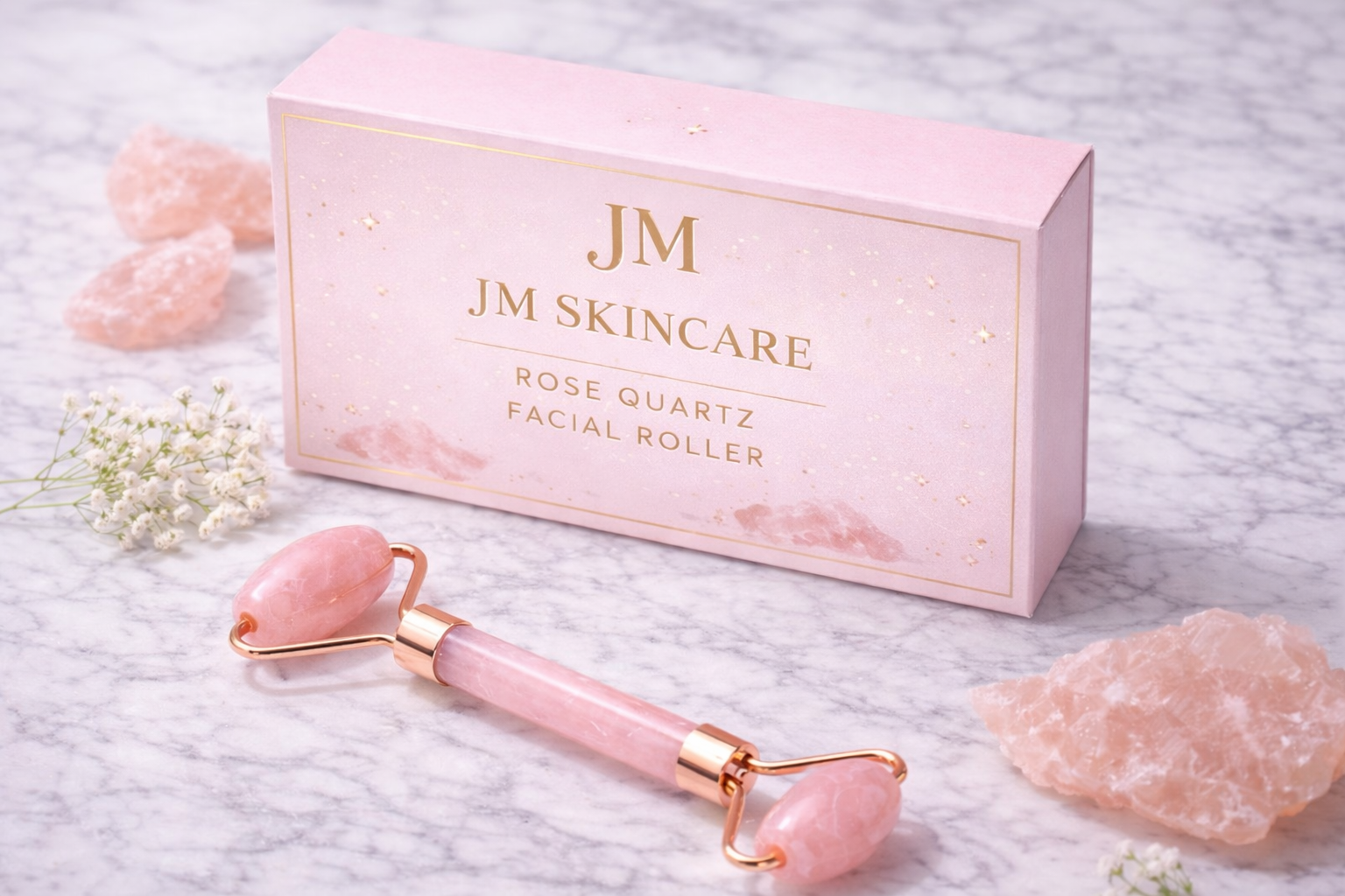 Rose Quartz Facial Roller DZ